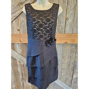 Connected apparel size 10 sleevless black Layered dress EUC formal #